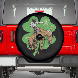 St Patrick's Day Lucky Cowboy Spare Tire Cover Retro Vintage Clover TS02 Black Print Your Wear