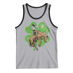 St Patrick's Day Lucky Cowboy Tank Top Retro Vintage Clover TS02 Athletic Heather Black Print Your Wear