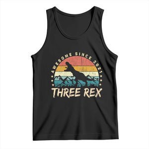 Three Rex 3rd Birthday Tank Top 3 Years Old Dinosaur Bday Boy TS02 Black Print Your Wear
