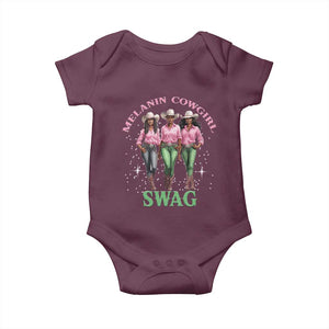 Melanin Cowgirl Swag Baby Onesie Pink Green African American Cowgirls Black History TS02 Maroon Print Your Wear