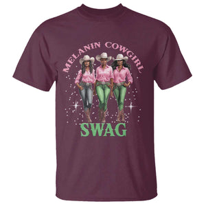 Melanin Cowgirl Swag T Shirt Pink Green African American Cowgirls Black History TS02 Maroon Print Your Wear