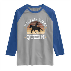 Melanin Rodeo Queen Raglan Shirt Cowgirl Riding Horse African American Cowgirls Retro TS02 Sport Gray Royal Print Your Wear