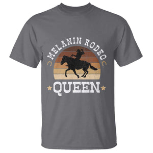 Melanin Rodeo Queen T Shirt Cowgirl Riding Horse African American Cowgirls Retro TS02 Charcoal Print Your Wear