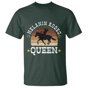 Melanin Rodeo Queen T Shirt Cowgirl Riding Horse African American Cowgirls Retro TS02 Dark Forest Green Print Your Wear
