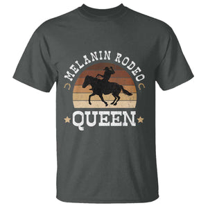 Melanin Rodeo Queen T Shirt Cowgirl Riding Horse African American Cowgirls Retro TS02 Dark Heather Print Your Wear
