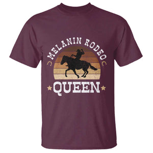 Melanin Rodeo Queen T Shirt Cowgirl Riding Horse African American Cowgirls Retro TS02 Maroon Print Your Wear