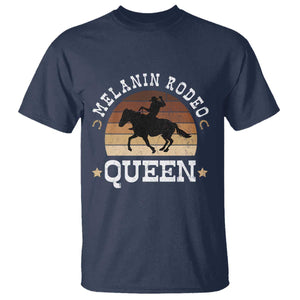 Melanin Rodeo Queen T Shirt Cowgirl Riding Horse African American Cowgirls Retro TS02 Navy Print Your Wear