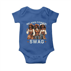 Melanin Cowgirl Swag Baby Onesie Cool African American Cowgirls Black History TS02 Royal Blue Print Your Wear