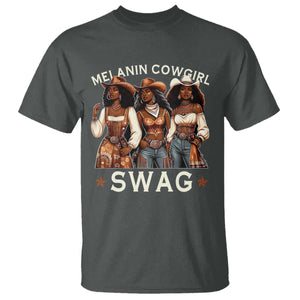 Melanin Cowgirl Swag T Shirt Cool African American Cowgirls Black History TS02 Dark Heather Print Your Wear