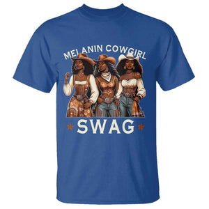 Melanin Cowgirl Swag T Shirt Cool African American Cowgirls Black History TS02 Royal Blue Print Your Wear