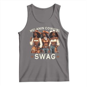 Melanin Cowgirl Swag Tank Top Cool African American Cowgirls Black History TS02 Deep Heather Print Your Wear