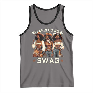 Melanin Cowgirl Swag Tank Top Cool African American Cowgirls Black History TS02 Deep Heather Black Print Your Wear