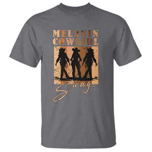 Melanin Cowgirl Swag T Shirt African American Cowgirls Black History Pride Retro TS02 Charcoal Print Your Wear