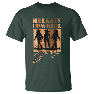 Melanin Cowgirl Swag T Shirt African American Cowgirls Black History Pride Retro TS02 Dark Forest Green Print Your Wear
