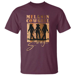 Melanin Cowgirl Swag T Shirt African American Cowgirls Black History Pride Retro TS02 Maroon Print Your Wear