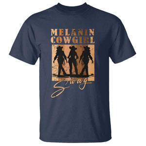 Melanin Cowgirl Swag T Shirt African American Cowgirls Black History Pride Retro TS02 Navy Print Your Wear