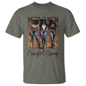 Melanin Cowgirl Swag T Shirt African American Cowgirls Black History Pride TS02 Military Green Print Your Wear