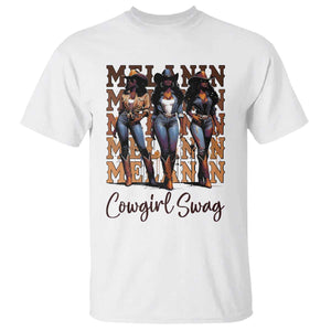 Melanin Cowgirl Swag T Shirt African American Cowgirls Black History Pride TS02 White Print Your Wear