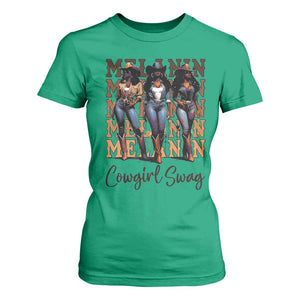 Melanin Cowgirl Swag T Shirt For Women African American Cowgirls Black History Pride TS02 Irish Green Print Your Wear