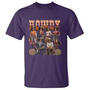 Howdy Melanin Cowgirl T Shirt Black History Western Rodeo Texas TS02 Purple Print Your Wear