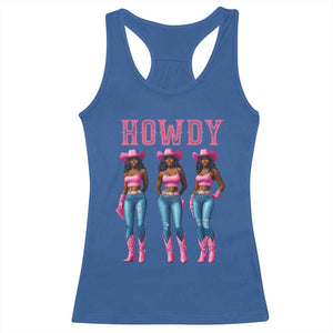 Howdy Melanin Cowgirl Racerback Tank Top Howdy Melanin Black Women Western Rodeo Black Cowgirls TS02 Royal Blue Print Your Wear