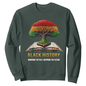 Black History Teacher Sweatshirt Honoring The Past Inspiring The Future Tree of Life TS02 Dark Forest Green Print Your Wear