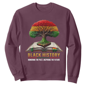 Black History Teacher Sweatshirt Honoring The Past Inspiring The Future Tree of Life TS02 Maroon Print Your Wear