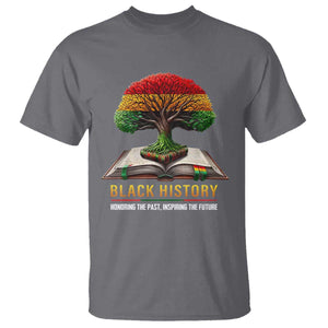 Black History Teacher T Shirt Honoring The Past Inspiring The Future Tree of Life TS02 Charcoal Print Your Wear