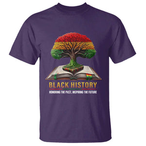 Black History Teacher T Shirt Honoring The Past Inspiring The Future Tree of Life TS02 Purple Print Your Wear