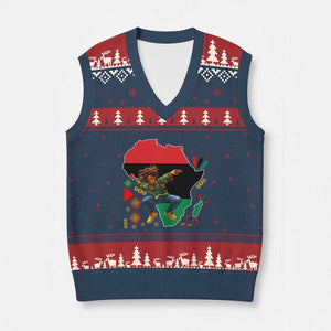 Black Son Future Leader V-Neck Knit Sweater Vest African American Pride Black History Month TS02 Navy Red Print Your Wear