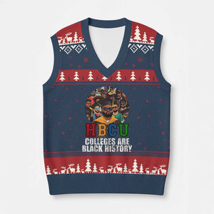HBCU Colleges Are Black History V-Neck Knit Sweater Vest African Education TS02 Navy Red Print Your Wear