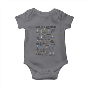 ABCs of Black History Month Baby Onesie Black Excellence Pride TS02 Charcoal Print Your Wear