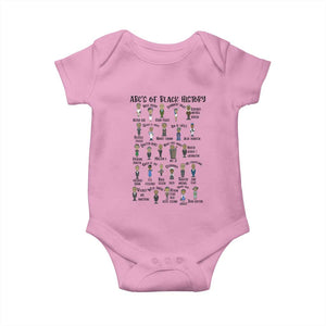 ABCs of Black History Month Baby Onesie Black Excellence Pride TS02 Light Pink Print Your Wear