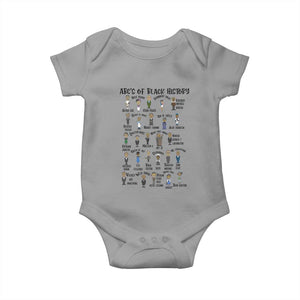 ABCs of Black History Month Baby Onesie Black Excellence Pride TS02 Sport Gray Print Your Wear