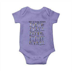 ABCs of Black History Month Baby Onesie Black Excellence Pride TS02 Violet Print Your Wear