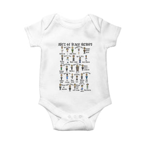 ABCs of Black History Month Baby Onesie Black Excellence Pride TS02 White Print Your Wear