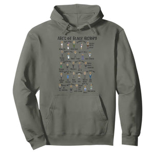 ABCs of Black History Month Hoodie Black Excellence Pride TS02 Military Green Print Your Wear
