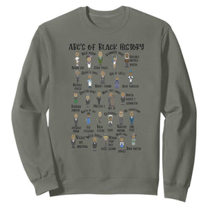 ABCs of Black History Month Sweatshirt Black Excellence Pride TS02 Military Green Print Your Wear