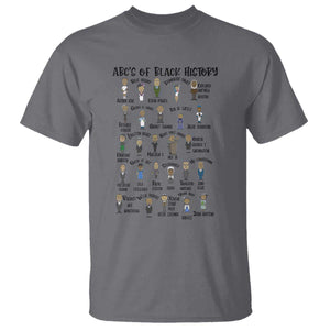 ABCs of Black History Month T Shirt Black Excellence Pride TS02 Charcoal Print Your Wear