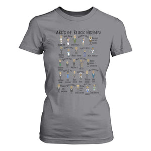 ABCs of Black History Month T Shirt For Women Black Excellence Pride TS02 Charcoal Print Your Wear