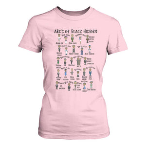ABCs of Black History Month T Shirt For Women Black Excellence Pride TS02 Light Pink Print Your Wear