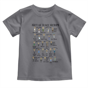 ABCs of Black History Month Toddler T Shirt Black Excellence Pride TS02 Charcoal Print Your Wear