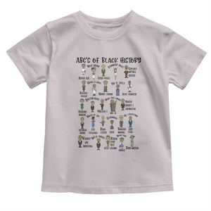 ABCs of Black History Month Toddler T Shirt Black Excellence Pride TS02 Ice Gray Print Your Wear