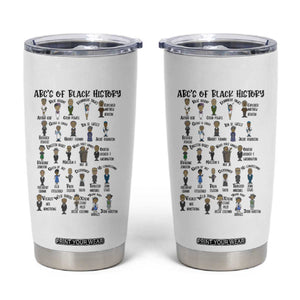 ABCs of Black History Month Tumbler Cup Black Excellence Pride TS02 White Print Your Wear