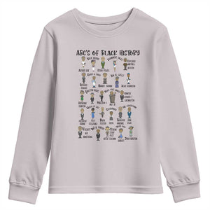 ABCs of Black History Month Youth Sweatshirt Black Excellence Pride TS02 Ice Gray Print Your Wear