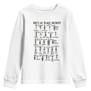 ABCs of Black History Month Youth Sweatshirt Black Excellence Pride TS02 White Print Your Wear