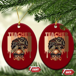 Black Teacher Magic Ceramic Ornament Black History Month Afro Hair Melanin TS02 Print Your Wear