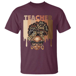 Black Teacher Magic T Shirt Black History Month Afro Hair Melanin TS02 Maroon Print Your Wear