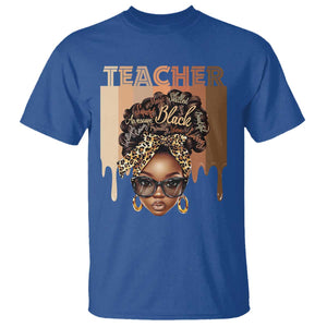 Black Teacher Magic T Shirt Black History Month Afro Hair Melanin TS02 Royal Blue Print Your Wear