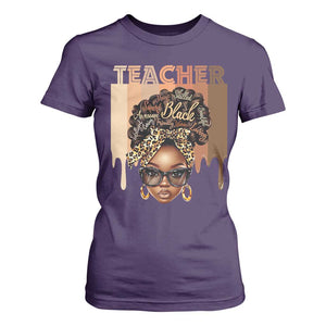 Black Teacher Magic T Shirt For Women Black History Month Afro Hair Melanin TS02 Purple Print Your Wear